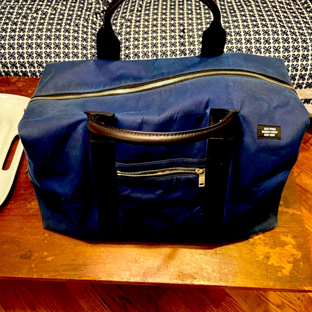 Jack Spade Weekender Bag in Blue Waxed Cotton